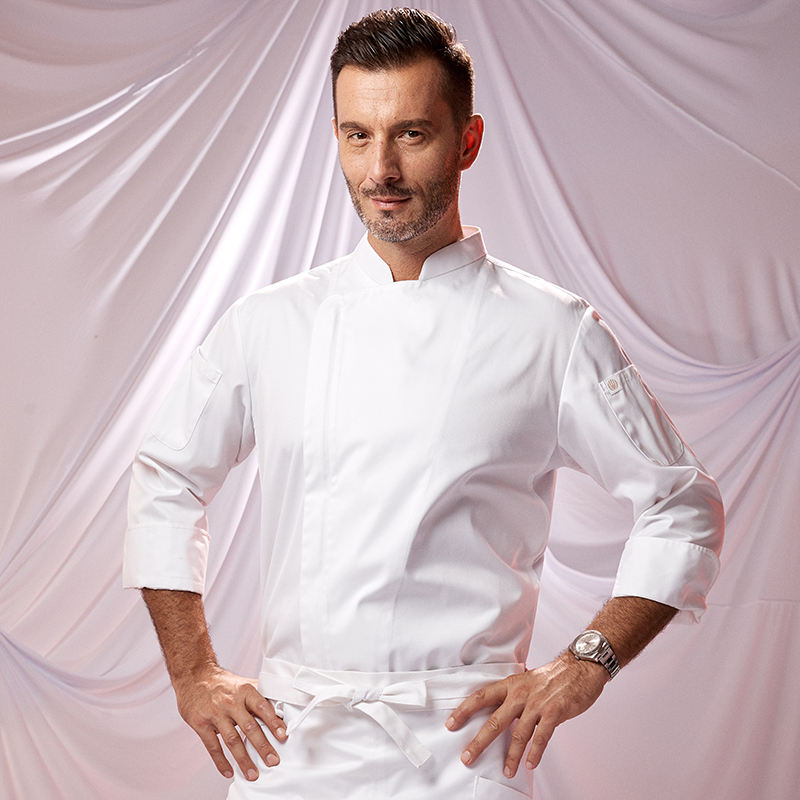 Men's white long sleeve top