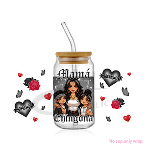 Popular UV DTF Cup Wrap Transfers Mom 16oz 20oz Libbey Glass UV DTF Cup Wrap Transfers <span class=keywords><strong>Mama</strong></span> <span class=keywords><strong>Chingona</strong></span> UV DTF Cup Wrap Transfers - Product Image 6