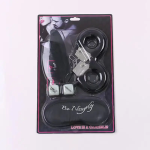 男性用男性用ボンデージセットセット女性用ハンドカフス4pcsブラックレッドSMセックス製品 - Product Image 5