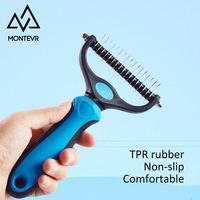 Peigne de toilettage pour animaux de compagnie Brosse professionnelle pour épiler les animaux de compagnie Brosse à double face Autres produits pour animaux de compagnie