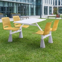 Table à manger en acier pour quatre personnes au design moderne, mobilier pour la maison, la cantine scolaire ou le restaurant, en métal pour un usage en appartement