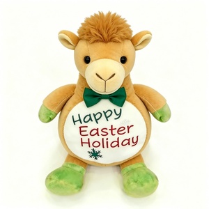Camello de Peluche Personalizado con Lazo, Camello de Peluche para Pascua, Juguete de Peluche de Camello, Animal de Peluche de Camello Feliz Pascua - Product Image 4