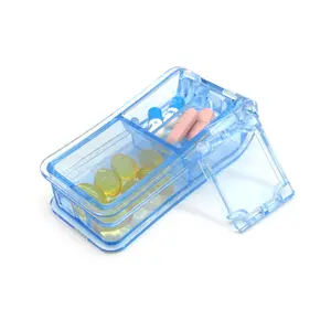 Mini taşınabilir hap kesici kutusu ve hap kırıcı Splitter kutusu/ilaç kutusu saklama kutuları hap kesici