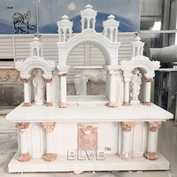 BLVE Grande Taille Intérieur Église Sculpté À La Main En Pierre Naturelle Table D'autel Religieux Marbre Catholique Autel De Prière