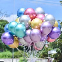 Ballons en latex de 12 pouces couleur chrome métallisé pour Noël, la fête des mères et les fêtes - Ballons à l'hélium de haute qualité et écologiques