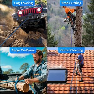Cuerda de Rigging para Arboristas de 3/8 Pulgadas, 100 Pies, Cuerda Trenzada de Poliéster de Alta Resistencia para Trabajos <span class=keywords><strong>en</strong></span> Árboles, Camping, Columpios y Escalada, Azul y Rojo - Product Image 5