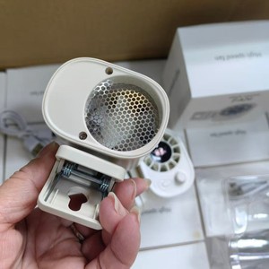 Portable Wearable <b>Mini</b> Fan With Rechargeable Battery Brushless Motor 100 Speed Settings Clip-On Outdoor <b>Desk</b> Use White - Product Image 4