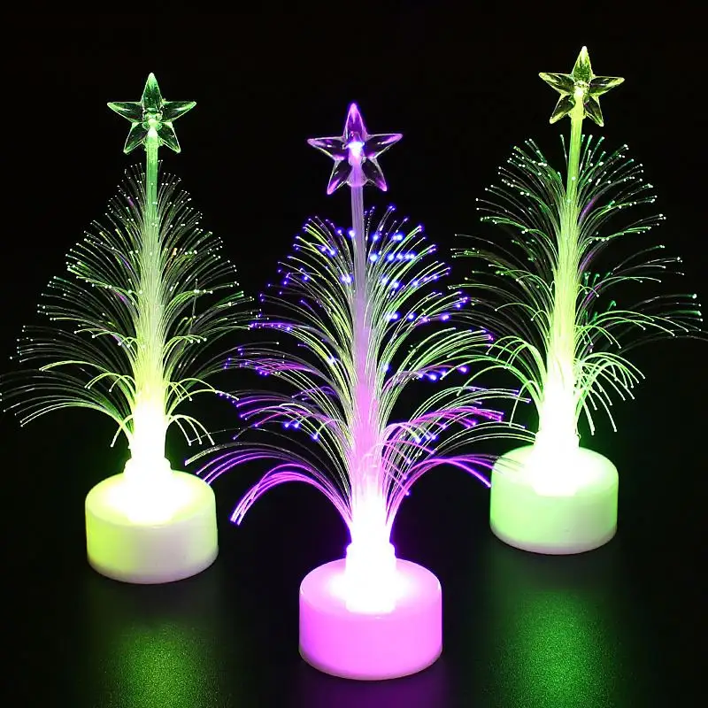 Wholesale Colorful LED Fiber Optic Nightlight Decoration Light Lamp Mini Christmas Tree