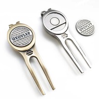 Outil de réparation de divots de golf en promotion avec marqueur de balle, design personnalisé, accessoires de golf en métal, coffret cadeau