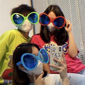 <strong>Blue</strong> Plastic <strong>Glasses</strong> Colored Oval <strong>Glasses</strong> Birthday Decorations Set <strong>Party</strong> Supplies - Product Image 4