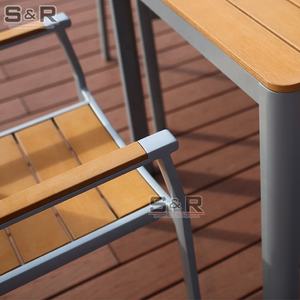 فاخر حديث بني حديقة بولي لتناول الطعام في الهواء الطلق الألومنيوم أثاث الفناء مستودع تخليص الصديقات - Product Image 3