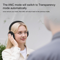 Auriculares Inalámbricos con Cancelación Activa de Ruido (ANC) 125H Playtime, Bluetooth 5.4, Sobre la Oreja, 4 Micrófonos, Chipset Qualcomm, OEM de Fábrica