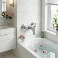 Robinet de baignoire de style minimaliste moderne avec noyau en céramique en alliage de zinc, adapté aux salles de bain d'hôtels et d'appartements