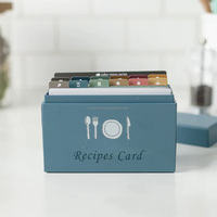 Organisateur de cuisine à impression personnalisée, ensemble de séparateurs de cartes de recettes vierges avec couvercle à double couche et boîte de base