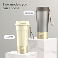 Bouilloire électrique de voyage 350 ml, mini thermos, chauffe-eau rapide, théière, intérieur en titane, tasse chauffante, bouteille thermique portable