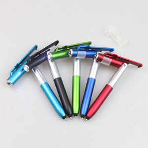Stylo multifonctionnel 4 en 1 avec lumière LED, support de téléphone, stylet, stylo à bille, logo personnalisé, cadeau promotionnel d'entreprise - Product Image 4