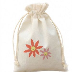 Recyclable Cotton <b>Canvas</b> <b>Drawstring</b> <b>Bag</b> 8x10CM & 10x15CM Sizes with Rope Handle for Storage Packaging Eco-Friendly Shopping <b>Bags</b> - Product Image 6