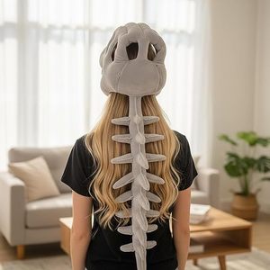 Costume de squelette de <span class=keywords><strong>dinosaure</strong></span> 3D de 80-120 cm, masque de crâne de Spinosaurus et colonne vertébrale en peluche, en polyester, unisexe, pour fêtes et jeux d'habillage - Product Image 5