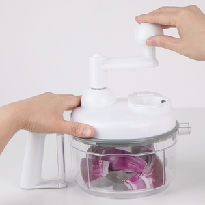 Multi-function Manual Hand Crank <b>Vegetable</b> <b>Chopper</b> Food Mincer Mixer with Transparent Bowl <b>for</b> Household Kitchen Use - Product Image 2