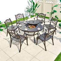 Fauteuil de jardin moderne en aluminium moulé durable pour véranda résidentielle et terrasse extérieure
