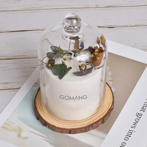 Scented <b>Candle</b> Soy Wax Cylindrical Glass Dome Gift Valentine's Day Decor - Product Image 1