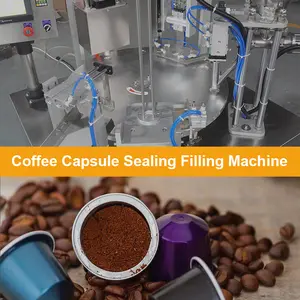 Máquina de sellado de cápsulas de café en polvo, rotativa automática, 3 en 1