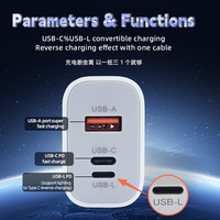 Cargador GaN de 66W con QC3.0 y PD, Carga Rápida, Resistente al Fuego, Enchufe Estadounidense, Compatible con Laptops y Teléfonos Móviles