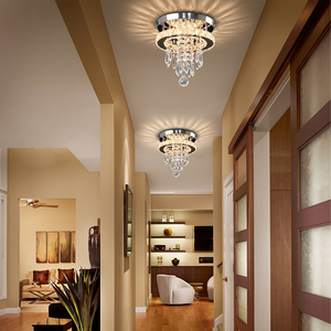 Lustre LED <span class=keywords><strong>rond</strong></span> en cristal de 250 mm de diamètre avec perles pointues, luminaire de plafond encastré pour chambre et restaurant - Product Image 5