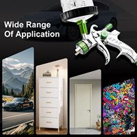 Kit de pistolet de pulvérisation HVLP, pulvérisateur de peinture à alimentation par gravité, gobelet de mélange de peinture, manomètre, alliage d'aluminium, haute efficacité pour l'automobile