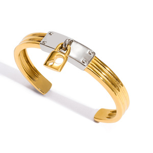 Original Lock Jewelry Series <b>Set</b> <b>Bracelet</b> Gold Silver Tone Unisex Gift Fashion Licensed Private Label - Product Image 5