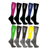 Chaussettes d'équitation montantes personnalisées avec logo de marque, qualité supérieure, pour femmes et hommes, absorbant la transpiration