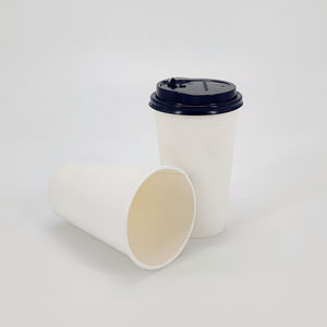 Tasses à café en papier chaud avec couvercles et manchons 12 onces 50 pièces blanches - Product Image 3