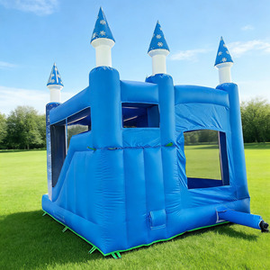 Château gonflable sur le thème de <span class=keywords><strong>la</strong></span> glace avec toboggan, motif neige bleue d'hiver, château de saut pour les fêtes d'enfants et <span class=keywords><strong>la</strong></span> location commerciale - Product Image 4