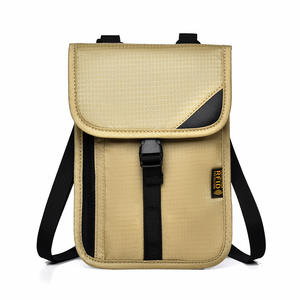 Venta al por mayor de tela duradera multifunción cuello colgante billete de aire monedero RFID pasaporte cubierta protectora - Product Image 3