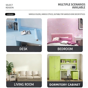 Papier peint auto-adhésif <span class=keywords><strong>de</strong></span> couleur unie personnalisé, imperméable, épais, autocollant mural pour la rénovation <span class=keywords><strong>de</strong></span> la chambre à coucher, <span class=keywords><strong>de</strong></span> la garde-robe et des meubles - Product Image 6