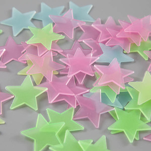 Pegatinas de Pared 3D de Estrellas de Alta Calidad, 100 Unidades por Bolsa, Brillan en la Oscuridad, Luminosas, Fluorescentes, para Habitación Infantil, Decoración del Hogar - Product Image 1
