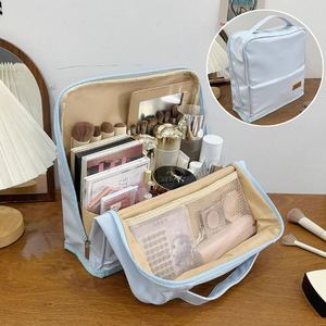 Portable Cosmetic Bag, Large Capacity Travel <b>Makeup</b> <b>Case</b> Organizer Women Toiletry Bag Traveling With Handle and Divider - Product Image 2