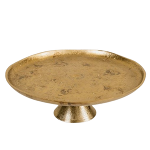 Premium Round Antique Metal Gold Cake Stand Elegant Vintage Dessert Display for Weddings & Parties Durable Metallic Cake Holder - Product Image 1