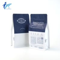 Pochette à 8 soudures latérales en Kraft-Al blanc OEM ODM, aspect premium avec structure rigide, idéale pour les marques de café de luxe et les rayonnages de détail