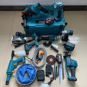 Set of 9pcs Portable Home Combination Cordless <b>Power</b> <b>Tool</b> Kits Rechargeable Cutting Machine Brushless Hammer Drill Set - Product Image 6
