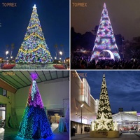 Toprex dmx dapat diprogram pohon Natal pencahayaan profesional 3d disesuaikan twinkle lampu pohon Natal LED pintar dikendalikan