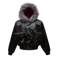 Veste noire personnalisée pour homme avec capuche en fourrure, style bomber streetwear, veste d'hiver, vestes pour homme, vestes en nylon pour homme, qualité de gros