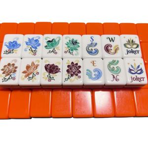 Set di Tessere Mahjong Americane OMM in Acrilico, Personalizzate, Ecologiche, Durevoli, Moderne, Classiche, Colore Arancione Scuro - Product Image 5