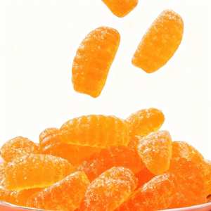 Gomitas de Naranja 3D al por Mayor, Recubiertas de Azúcar, Sabor Afrutado, Masticables, Envasadas Individualmente, Bolsa a Granel Suave - Product Image 1