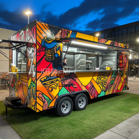 Camion de restauration mobile en fibre de verre personnalisé avec cuisine complète et équipement de cuisine professionnel