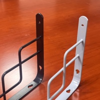 Supports d'étagère décoratifs en forme de L creux - Supports muraux en métal pour étagères flottantes avec design grille moderne