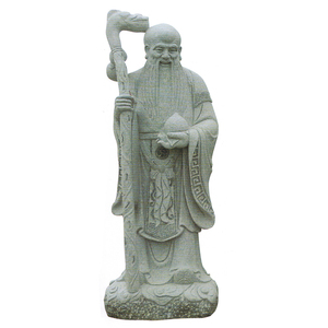 Style chinois Pierre Naturelle Sculpture Grandeur nature Vieux SHOU XING Statues De Jardin <span class=keywords><strong>En</strong></span> Pierre Sculpture Le Dieu De La Longévité - Product Image 2