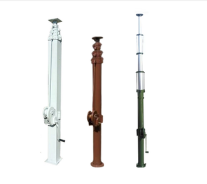 Mât d'antenne télescopique en alliage d'aluminium de 7 m à manivelle, monté sur toit ou mur, pour usine - Product Image 1