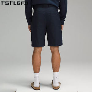Bermudas informales de poliéster reciclado para hombre con sarga de algodón 100%, bolsillos laterales personalizados con cremallera para hombre - Product Image 5
