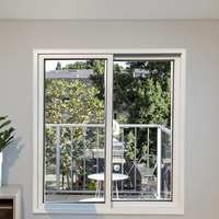 Ventana Abatible Moderna de PVC CHANGYI con Puertas Corredizas de Vidrio Doble UPVC para Hoteles, Diseño de Marco de Plástico